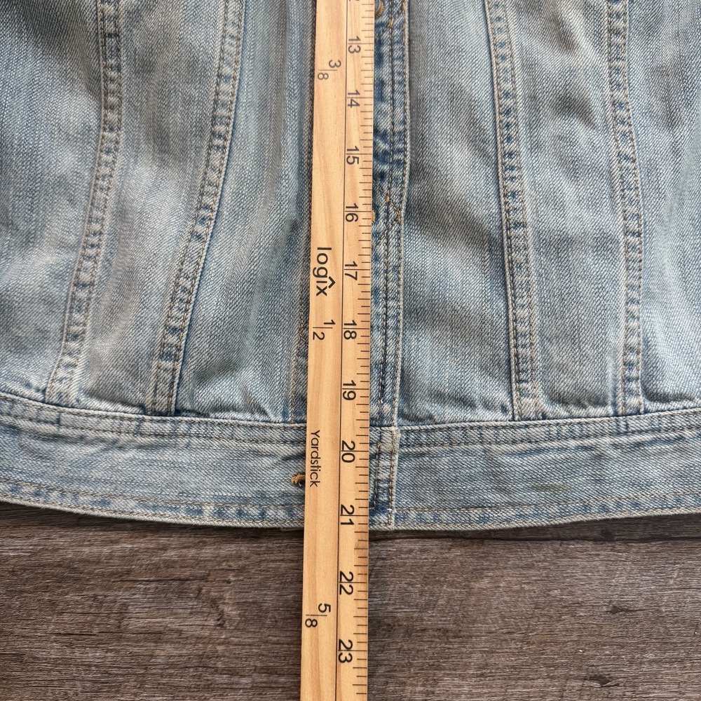 Lauren Ralph Lauren Denim Trucker Jacket Womens Large Blue Jean Cropped Western - Picture 7 of 10